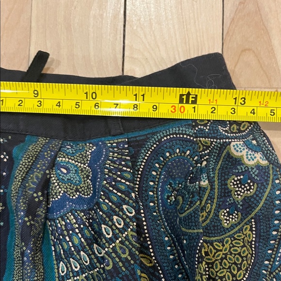 Paisley A-Line Skirt in Navy and Teal - Picture 3 of 4